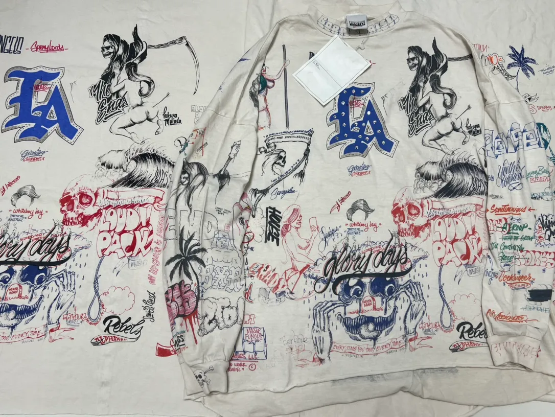 Super heavy industry started operation in February and took 3 months to develop SAINT Mxxxxxx × BORNXRAISED BR_LS TEE/LA/WHT Latest joint model LA diamond all-over long sleeves off-white S-XL Super heavy industry started operation in February and lasted three months Super complex 36 sets of screens Outlined pictures and pictures to doubt life Super perfect reproduction of printing Genuine Czech diamond Pressure-free reproduction